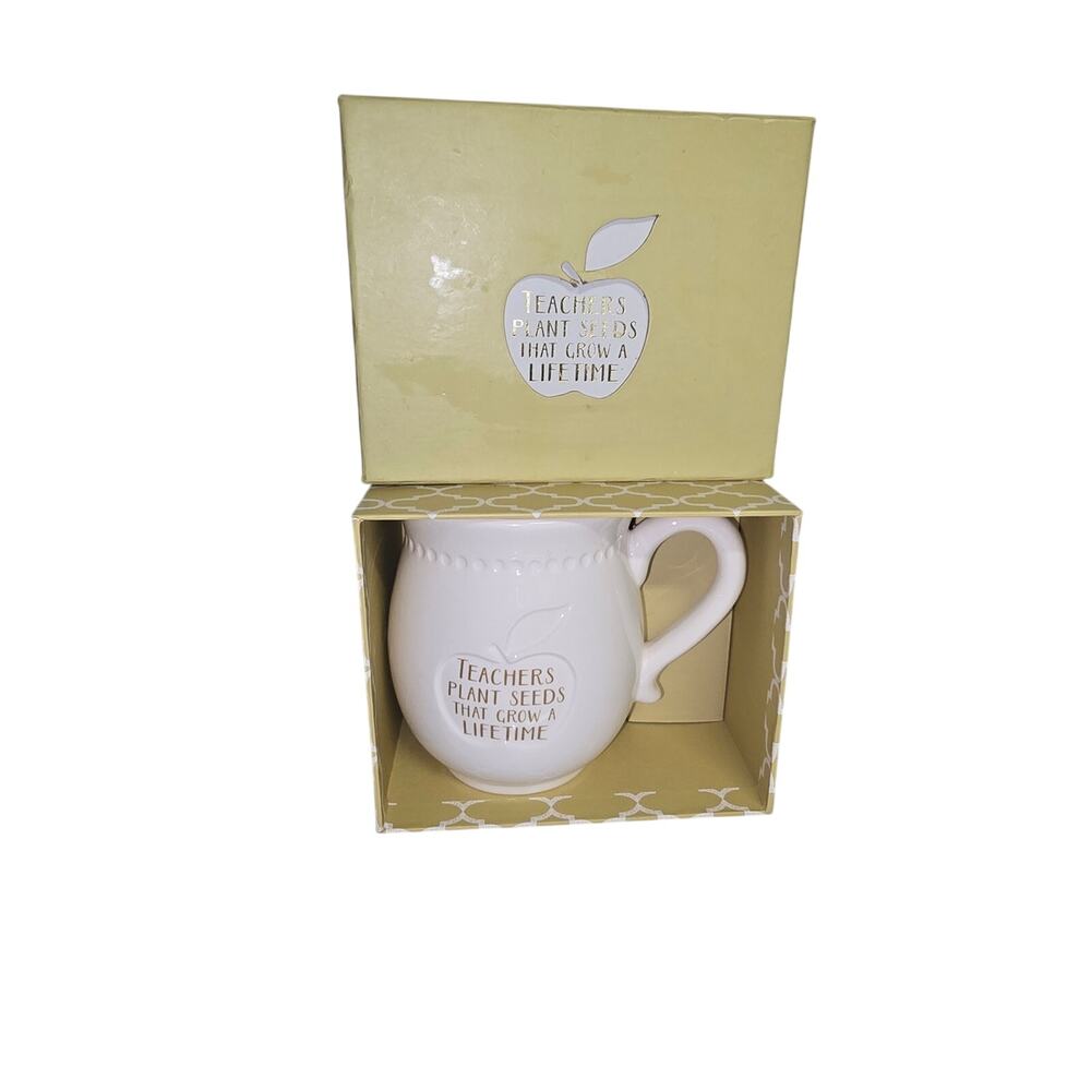 Teacher Appreciation Ceramic Mug with Gift Box - Cream